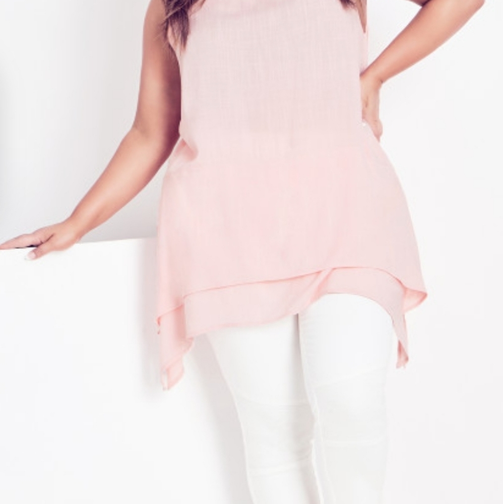 Arna York Selena Layered Tunic - dusty rose